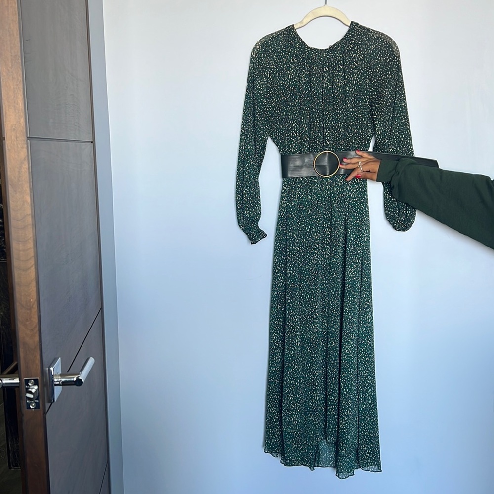 Zara Dotted Dress Green